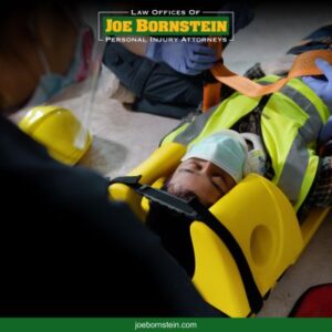 An injury victim in Bangor is attended to by a paramedic after a debilitating accident
