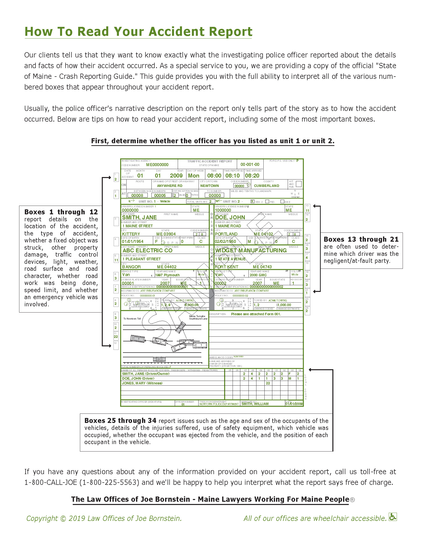 Bornstein Reading Your Maine Accident Report