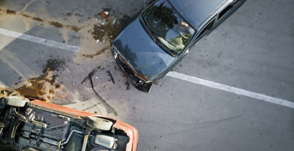 An overhead view of a fatal car accident. In Maine, car accident fatalities have spiked 52% in the first half of 2022.