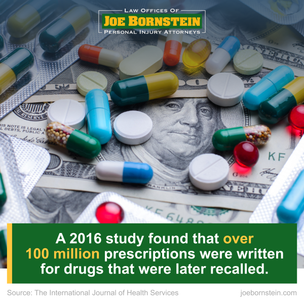 A 2016 study found that over 100 million prescriptions were written for drugs that were later recalled. 
Source: The International Journal of Health Services