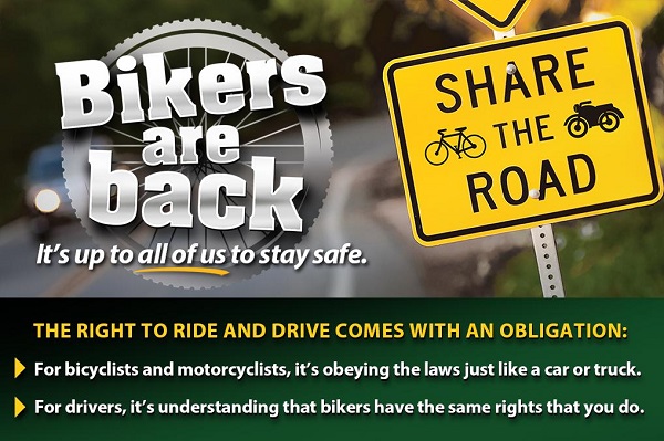 Share the road with bikers graphic